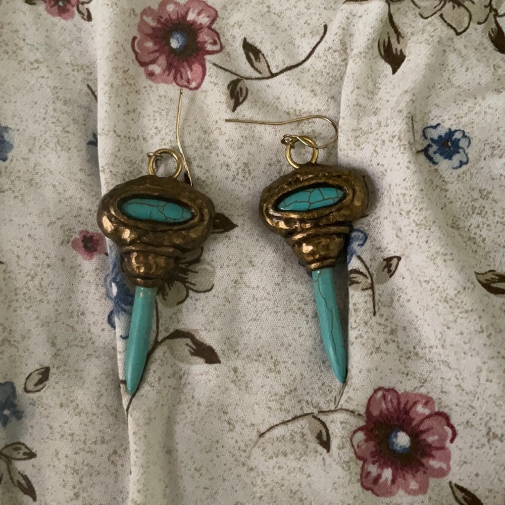 Handmade brass dangle earrings